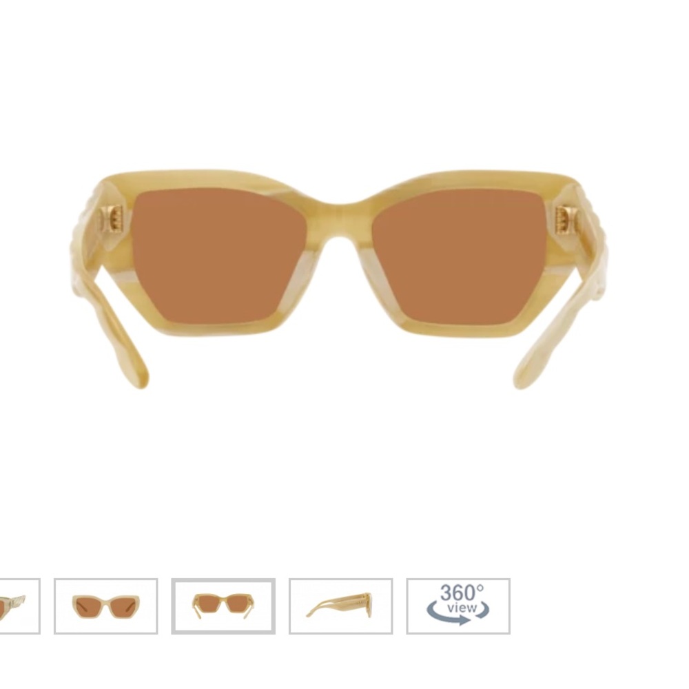 Tory Burch Sunglasses - Kira Ivory Horn Quilted with Brown Lenses - Picture 3 of 5